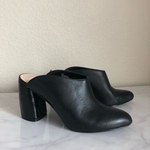 Nine West leather wrapped heel mules
